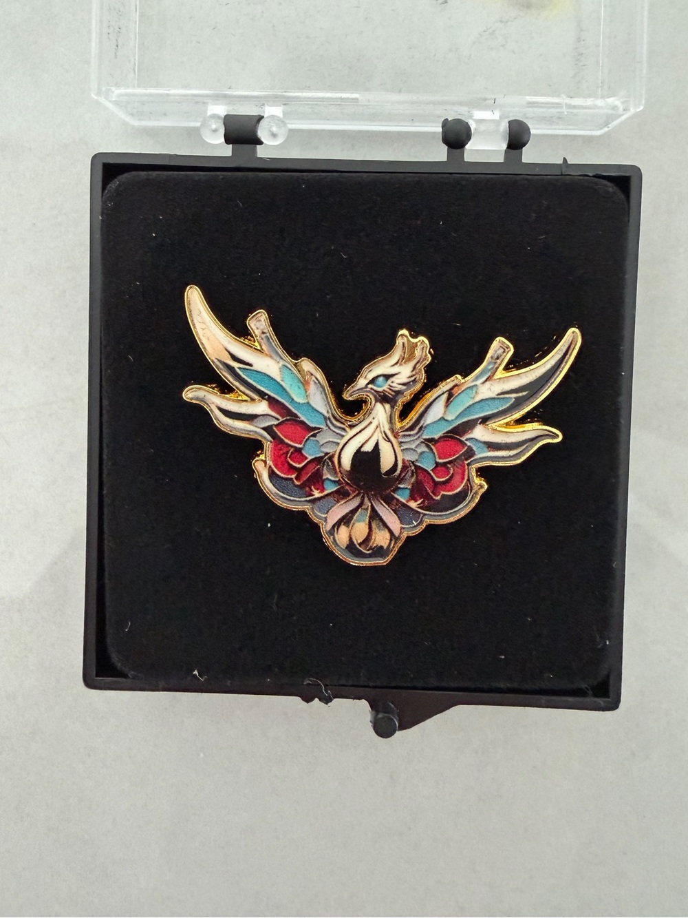 New in Package Enamel Phoenix Bird Pin Brooch Lapel Pin 1.5”